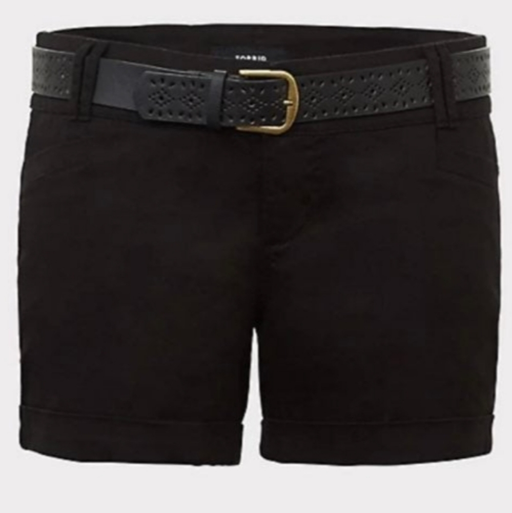 torrid Black Belted Twill Shorts